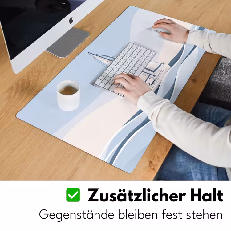 Schreibtischunterlage - Boot – Segel – Meer – Modern – Beige - Boot - Zeil - Zee - Modern - Beige Muismat XXL klein