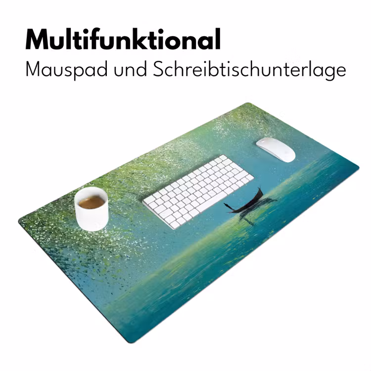 Bootje - Water - Bladeren - Bloesems Muismat XXL klein -ysfeer4_duits