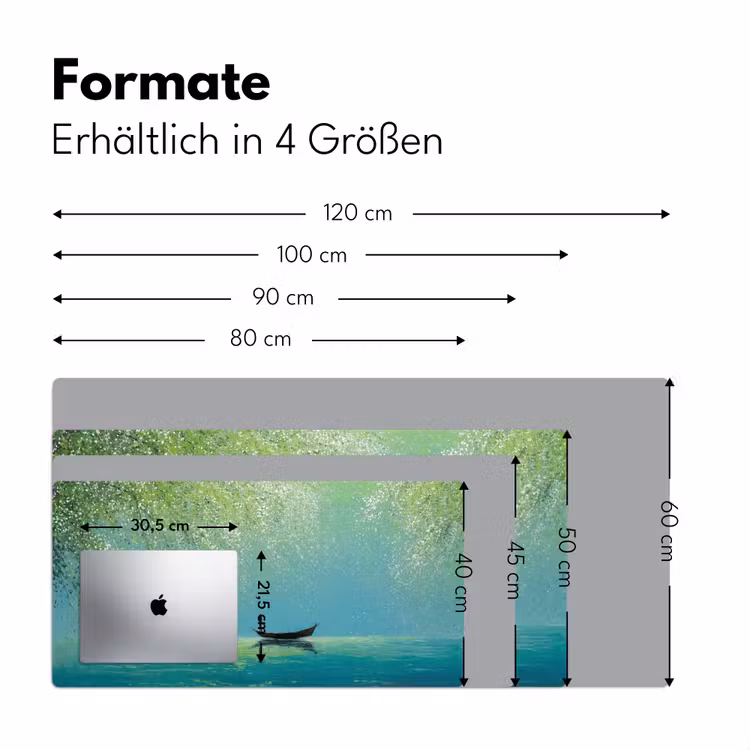 Bootje - Water - Bladeren - Bloesems Muismat XXL klein -ysfeer5_duits