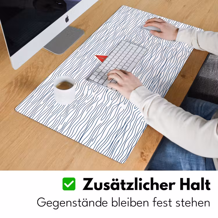 Boot - Water - Rood - Illustratie - Minimalistisch Muismat XXL klein -ysfeer3_duits