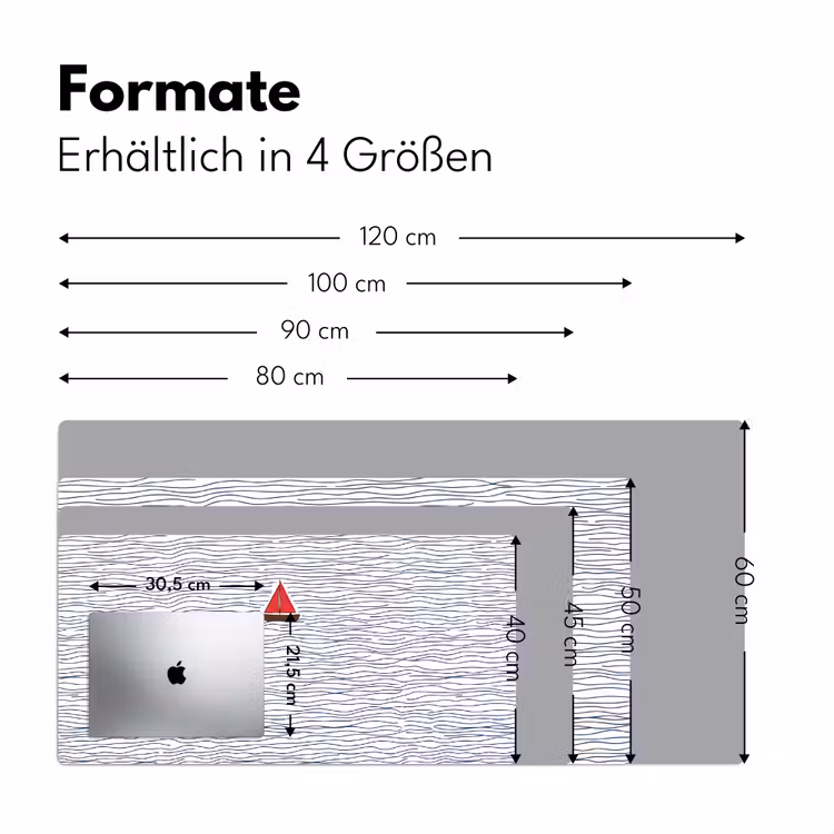 Boot - Water - Rood - Illustratie - Minimalistisch Muismat XXL klein -ysfeer5_duits