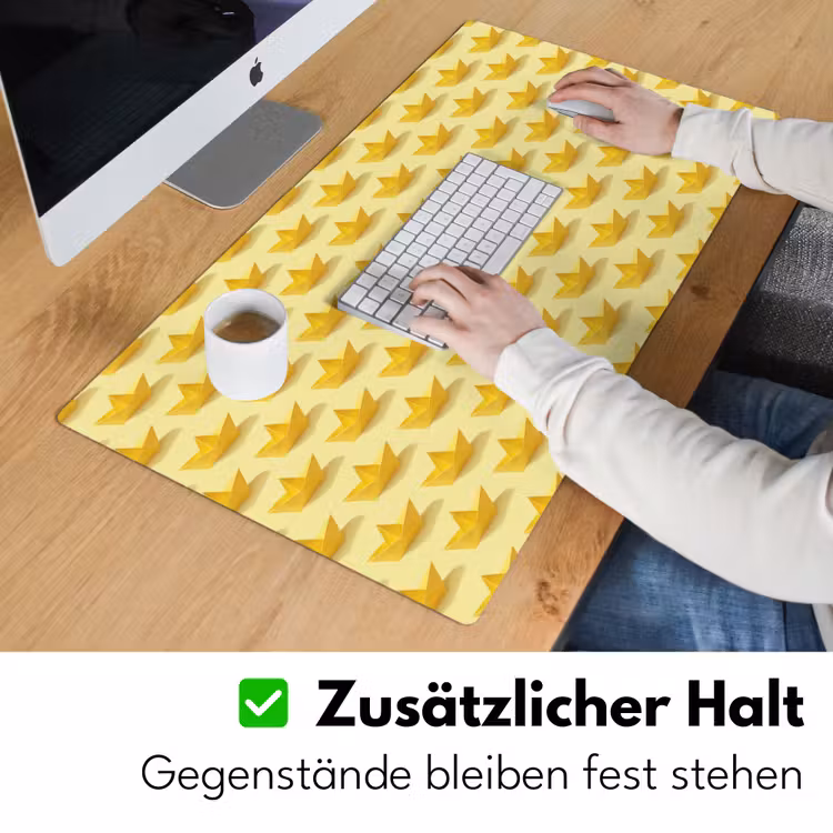 Bootjes - Origami - Creatief - Geel Muismat XXL klein 681 -ysfeer3_duits