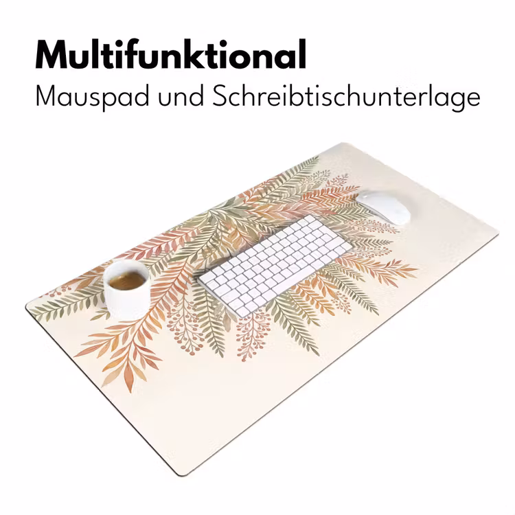 Botanisch - Aquarel - Kleurrijk Muismat XXL klein -ysfeer4_duits