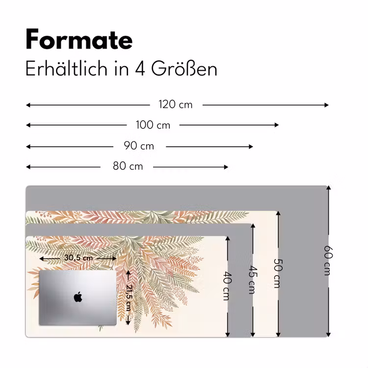 Botanisch - Aquarel - Kleurrijk Muismat XXL klein -ysfeer5_duits