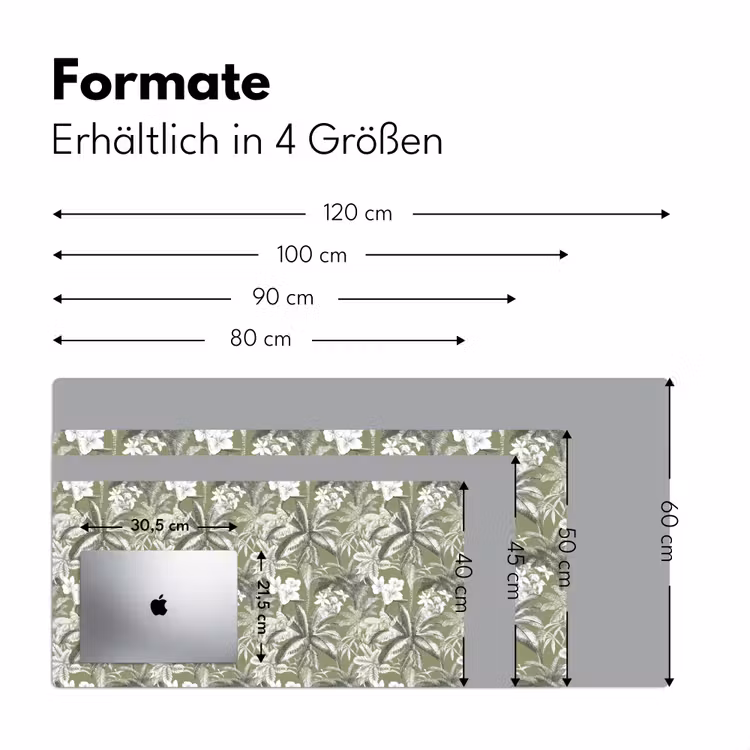 Botanisch - Bloemen - Groen Muismat XXL klein 681 -ysfeer5_duits