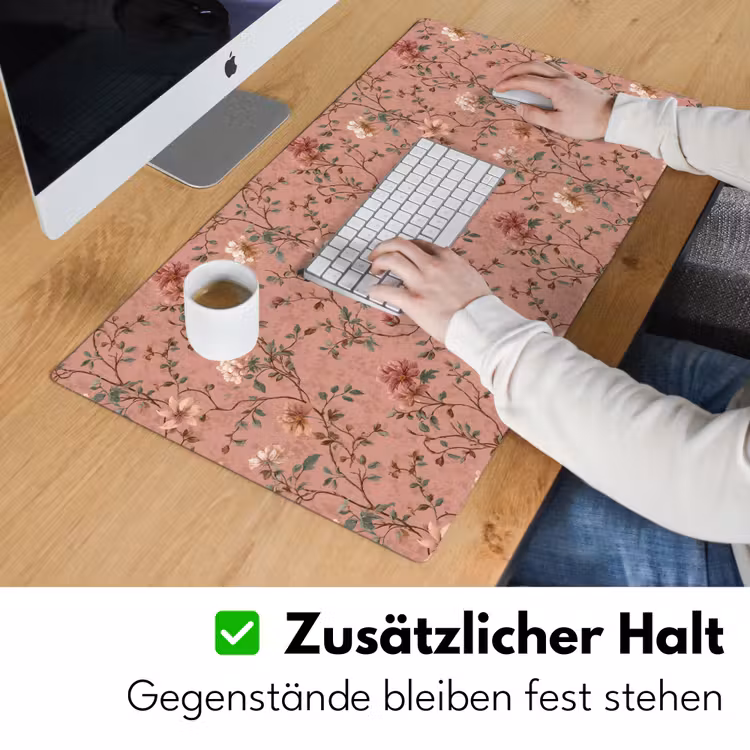 Botanisch - Bloemen - Roze Muismat XXL klein 681 -ysfeer3_duits