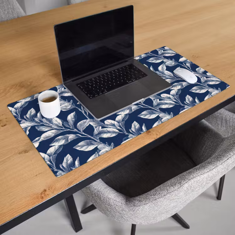 Botanisch - Patroon - Blauw Muismat XXL klein 681 -sfeer1