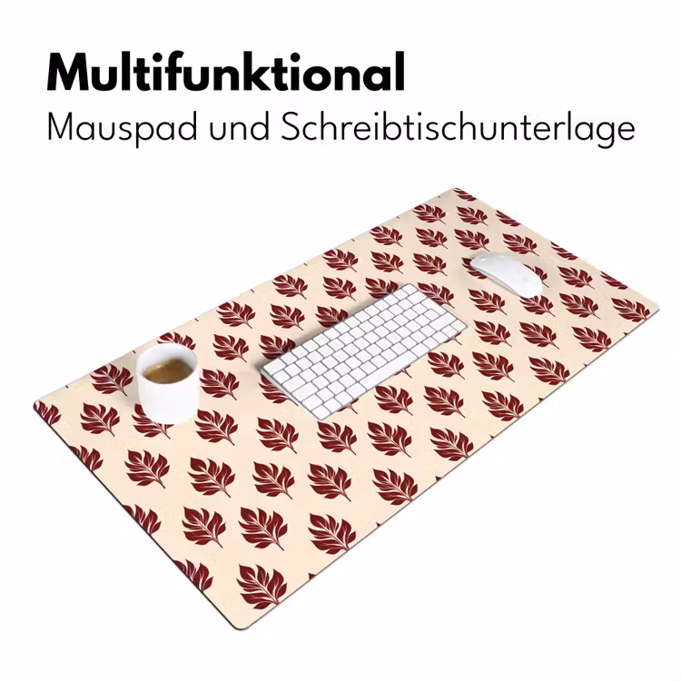 Botanisch - Patroon - Bordeaux Muismat XXL klein 681 -ysfeer4_duits