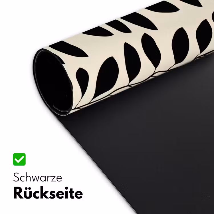 Botanisch - Dessin - Zwart - Beige Muismat XXL klein 681 -ysfeer2_duits