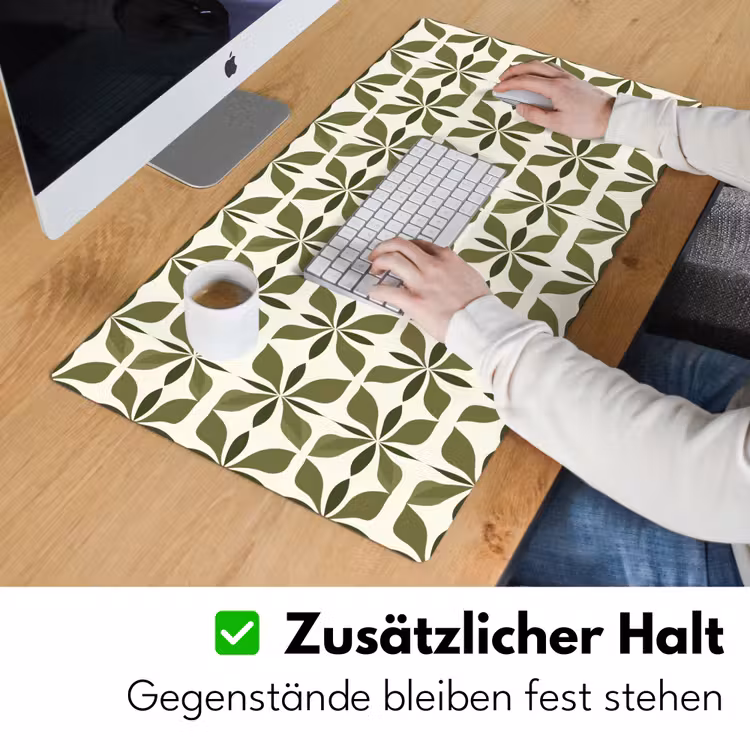 Botanisch - Retro - Groen Muismat XXL klein 681 -ysfeer3_duits
