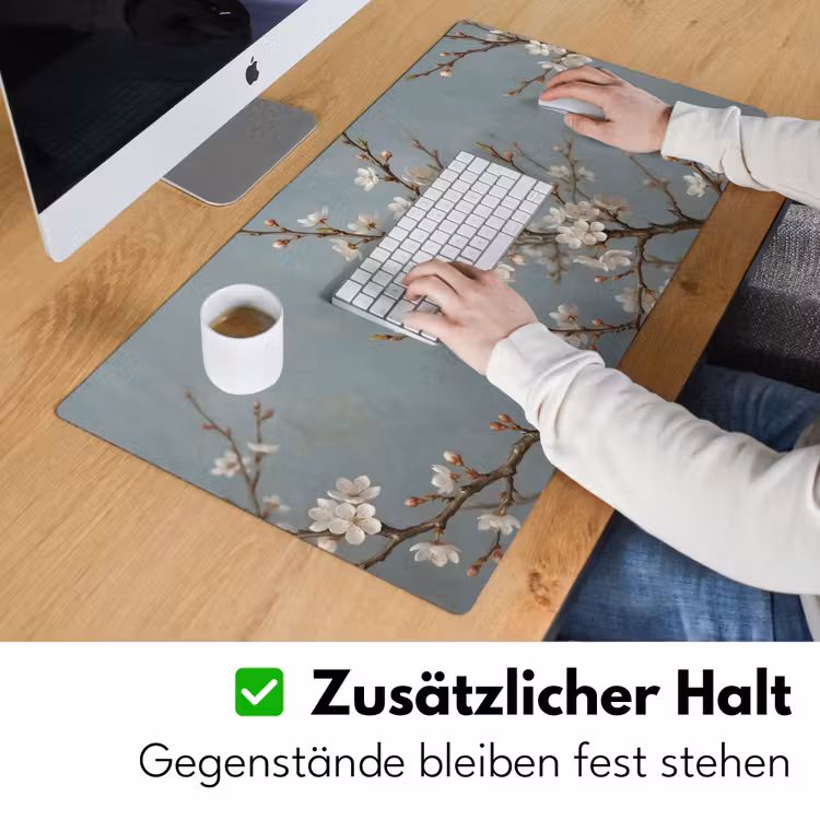 Botanisch - Stilleven - Blauw Muismat XXL klein -ysfeer3_duits