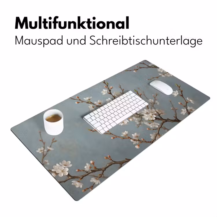 Botanisch - Stilleven - Blauw Muismat XXL klein -ysfeer4_duits