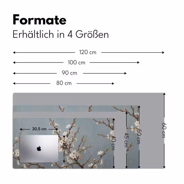 Botanisch - Stilleven - Blauw Muismat XXL klein -ysfeer5_duits