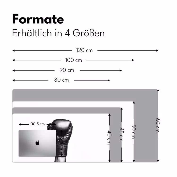 Bokshandschoen - Zwart - Hand Muismat XXL klein -ysfeer5_duits