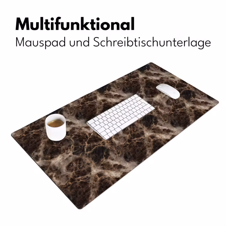 Bruin - Goud - Marmer Muismat XXL klein 681 -ysfeer4_duits