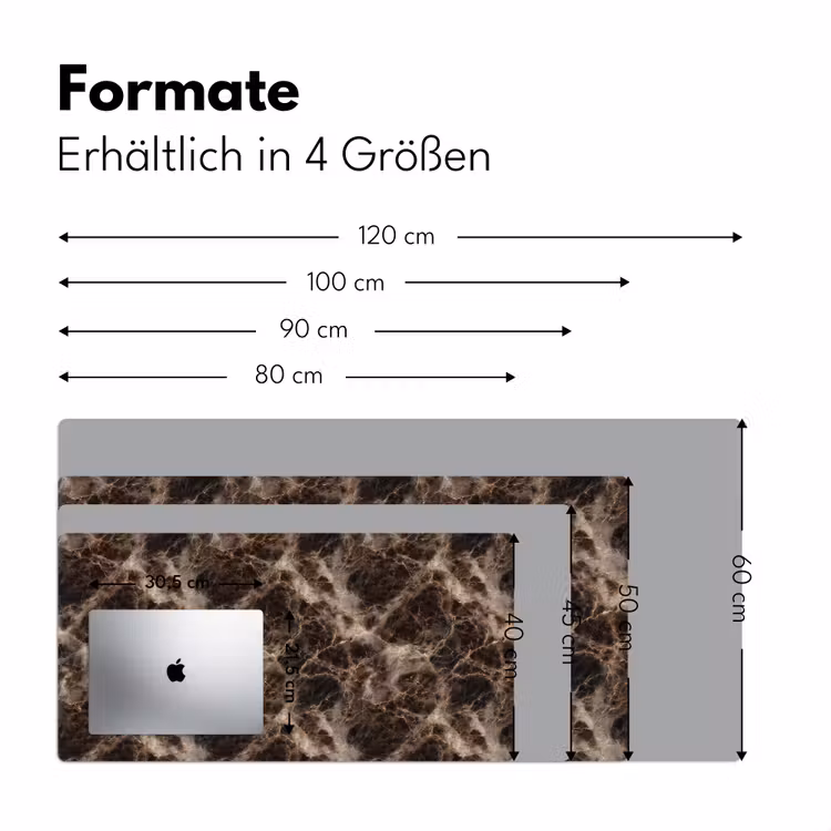 Bruin - Goud - Marmer Muismat XXL klein 681 -ysfeer5_duits