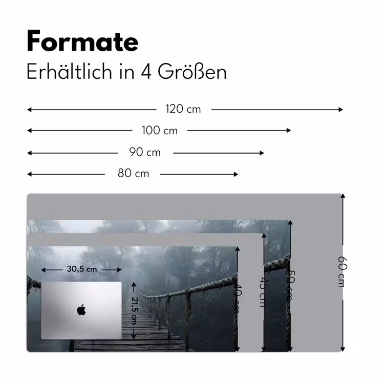 Brug - Jungle - Mist - Natuur Muismat XXL klein -ysfeer5_duits