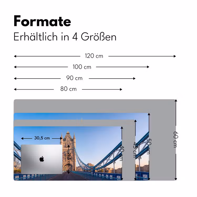 Brug - Toren - Architectuur - Klassiek - Blauw Muismat XXL klein -ysfeer5_duits