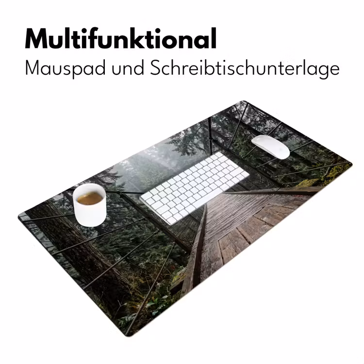 Brug - Bos - Mist - Natuur Muismat XXL klein -ysfeer4_duits