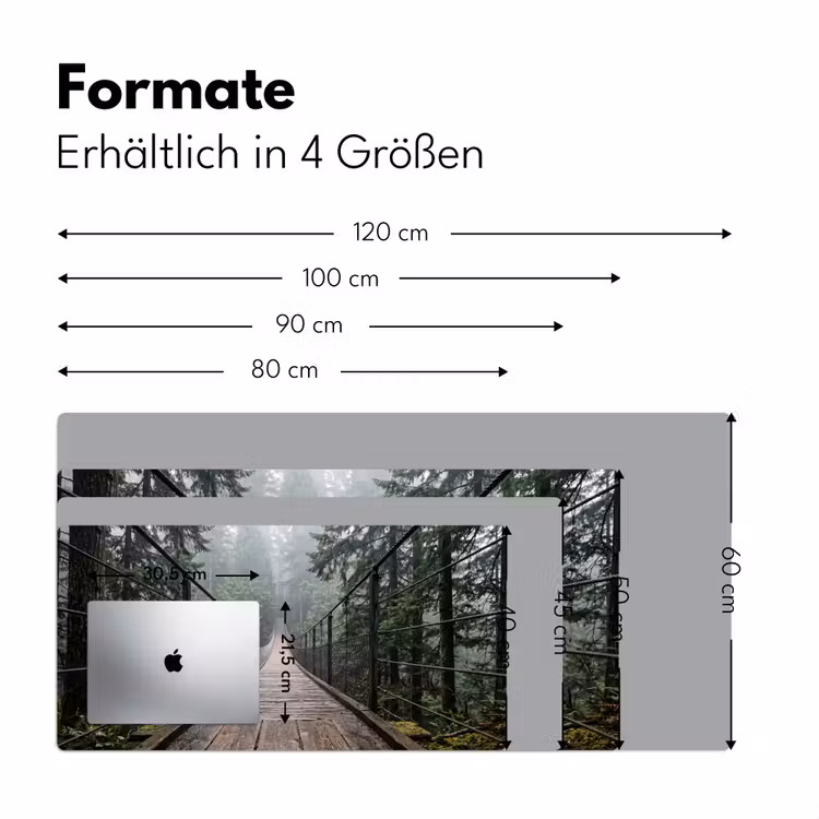 Brug - Bos - Mist - Natuur Muismat XXL klein -ysfeer5_duits