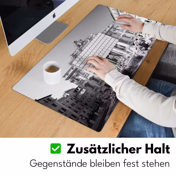 Fontein - Beelden - Architectuur - Zwart-wit Muismat XXL klein -ysfeer3_duits