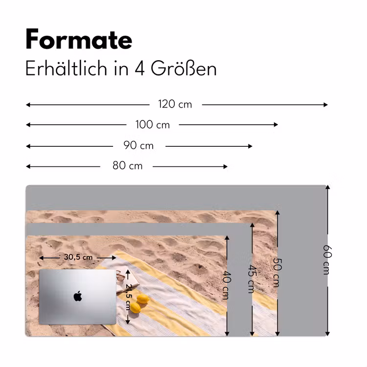 Boek - Zonnebril - Strand - Zomer - Geel Muismat XXL klein -ysfeer5_duits