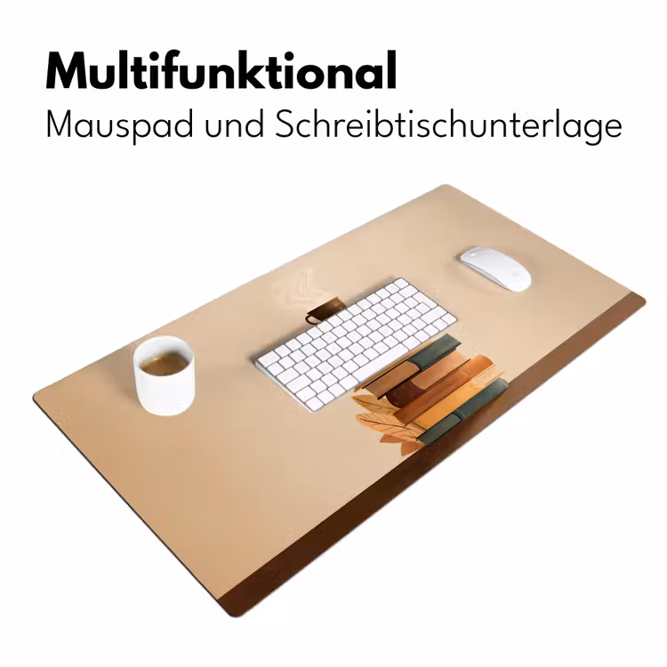 Boeken - Toren - Koffie - Beige Muismat XXL klein -ysfeer4_duits
