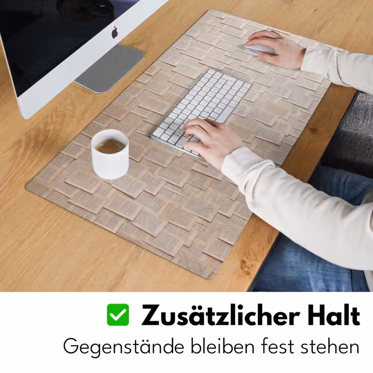 Boekpagina - Collage - Literatuur - Vintage - Beige Muismat XXL klein -ysfeer3_duits