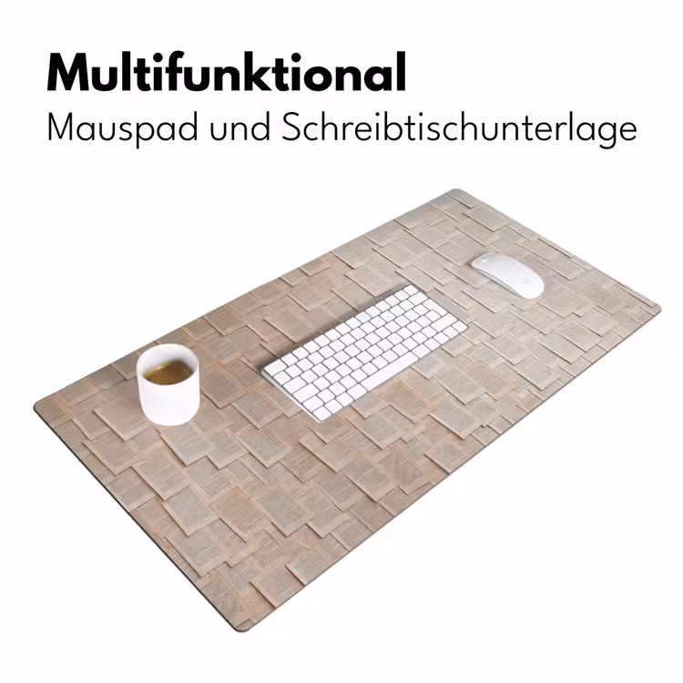 Boekpagina - Collage - Literatuur - Vintage - Beige Muismat XXL klein -ysfeer4_duits