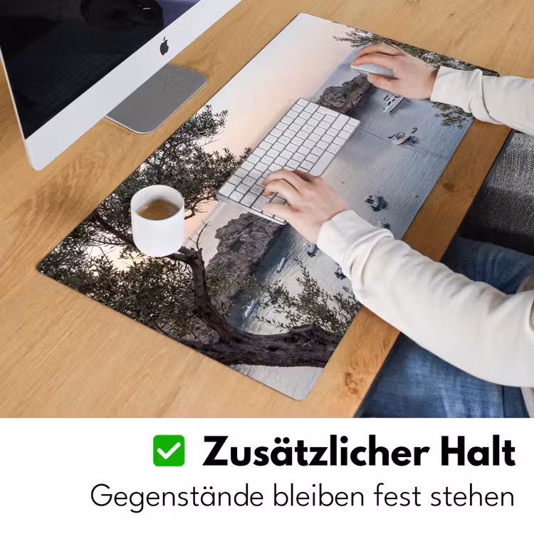 Schreibtischunterlage - Bucht – Boote – Sonnenuntergang - Baai - boten - zonsondergang Muismat XXL klein
