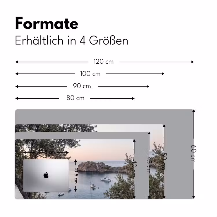Schreibtischunterlage - Bucht – Boote – Sonnenuntergang - Baai - boten - zonsondergang Muismat XXL klein