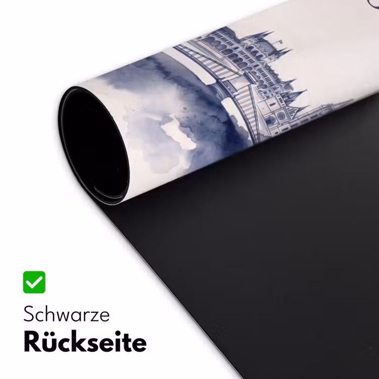 Schreibtischunterlage - Budapest – Skyline – Architektur – Aquarell – Blau - Boedapest - Skyline - Architectuur - Aquarel - Blauw Muismat XXL klein