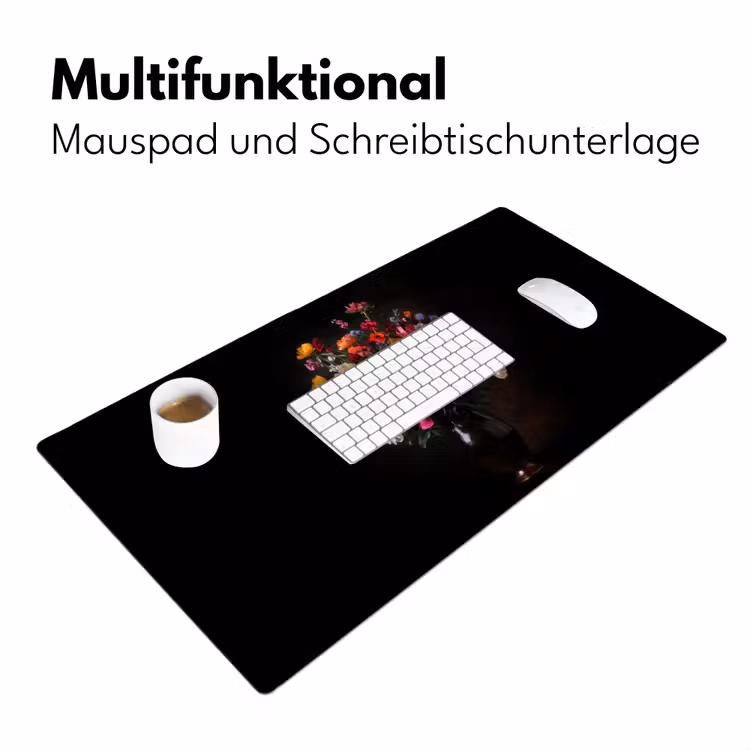 Kleurrijk - Boeket - Vaas - Donkerbruin Muismat XXL klein -ysfeer4_duits