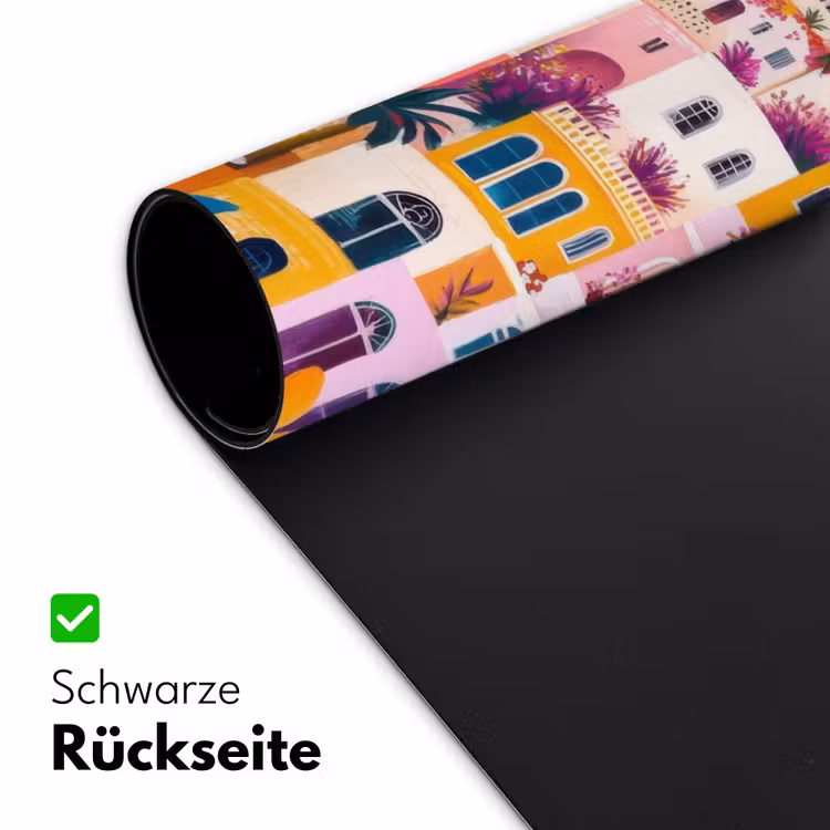 Kleurrijk - Roze - Oranje - Geel - Bloemen Muismat XXL klein -ysfeer2_duits