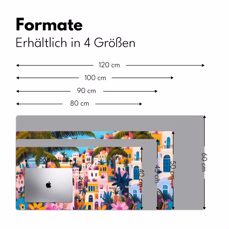 Kleurrijk - Roze - Oranje - Geel - Bloemen Muismat XXL klein -ysfeer5_duits