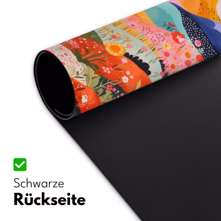 Kleurrijke bloemen - Bergen - Fantasielandschap Muismat XXL klein -ysfeer2_duits