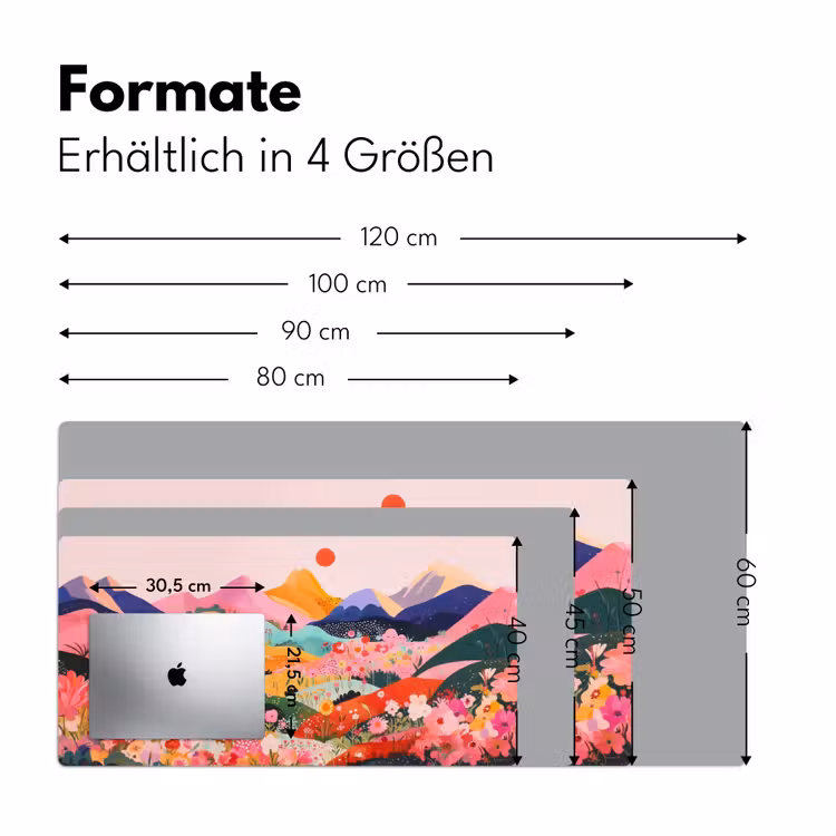 Kleurrijke bloemen - Bergen - Fantasielandschap Muismat XXL klein -ysfeer5_duits