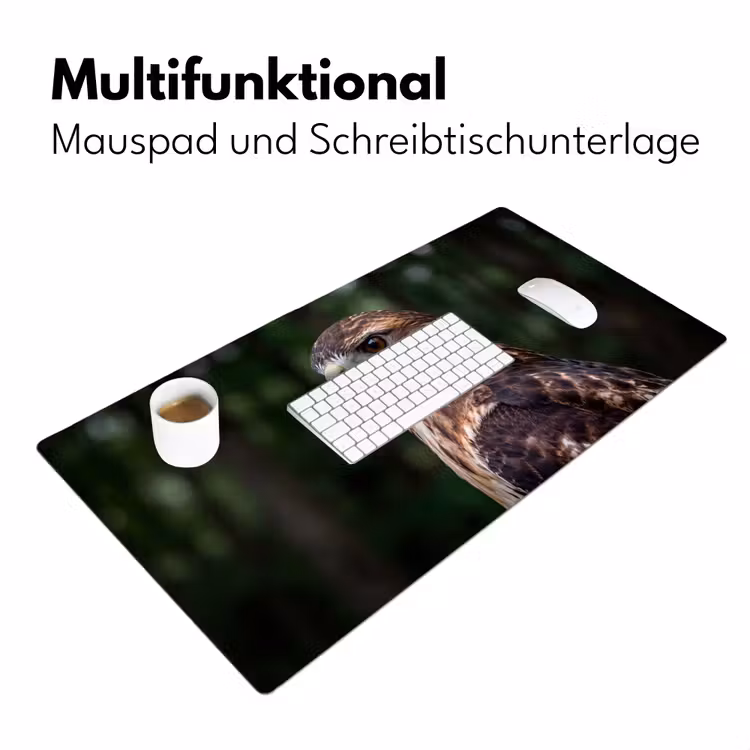 Buizerd - Roofvogel - Natuur - Bruin Muismat XXL klein -ysfeer4_duits
