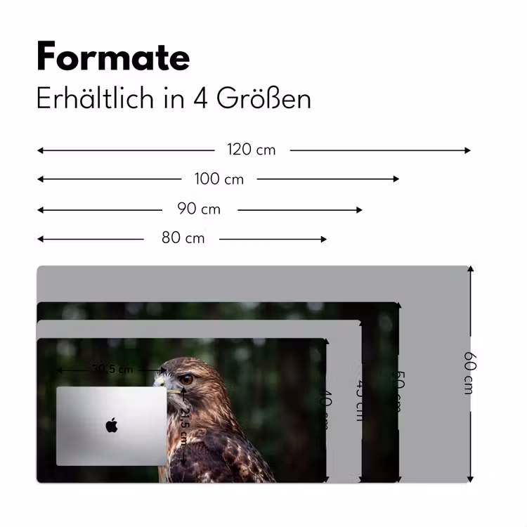 Buizerd - Roofvogel - Natuur - Bruin Muismat XXL klein -ysfeer5_duits