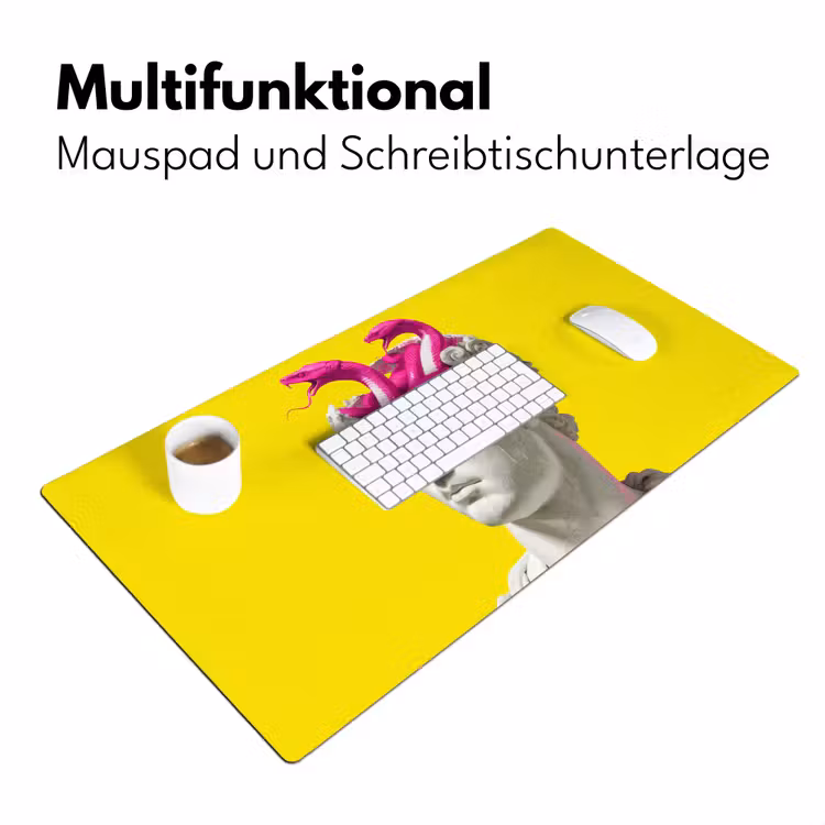 Buste - Slangen - Geel Muismat XXL klein -ysfeer4_duits