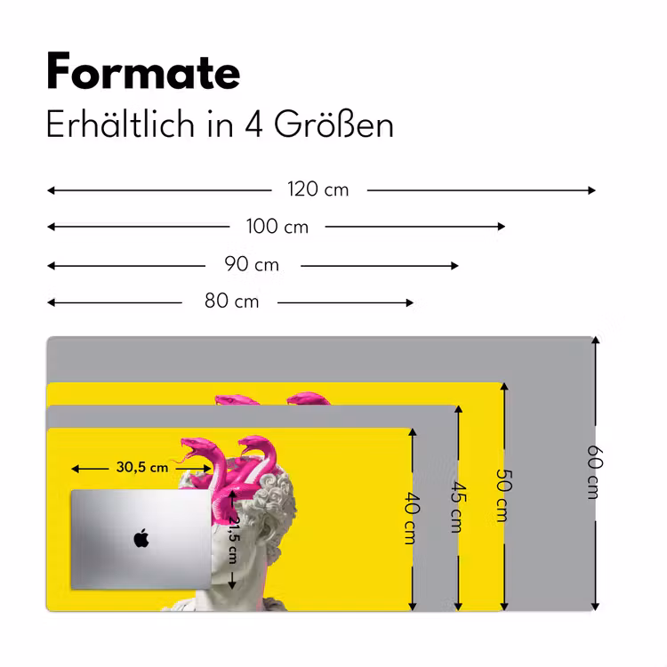 Buste - Slangen - Geel Muismat XXL klein -ysfeer5_duits