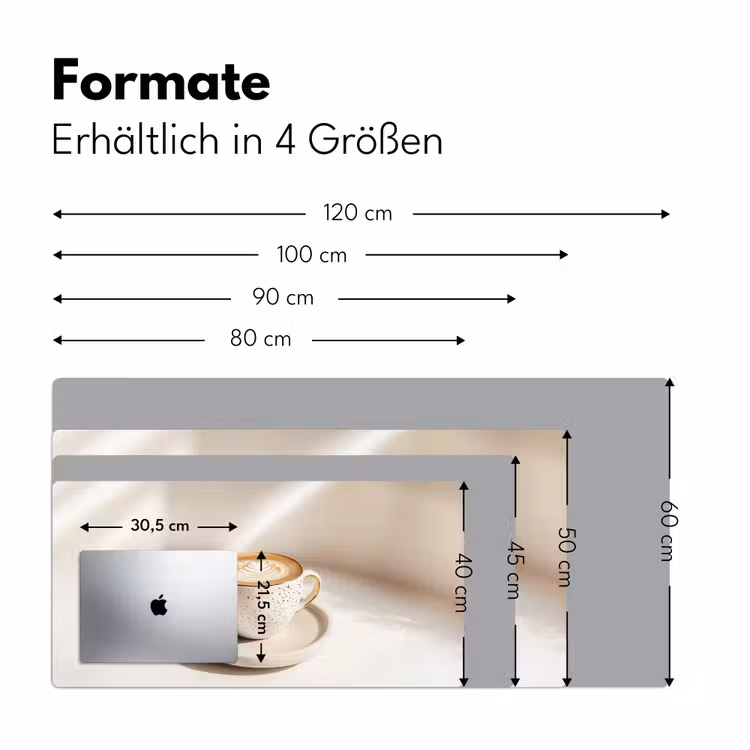 Cappuccino - Schuim - Schotel - Beige Muismat XXL klein -ysfeer5_duits