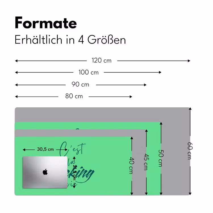 c'est la fucking vie - Groen - Penseelstijl Muismat XXL klein -ysfeer5_duits