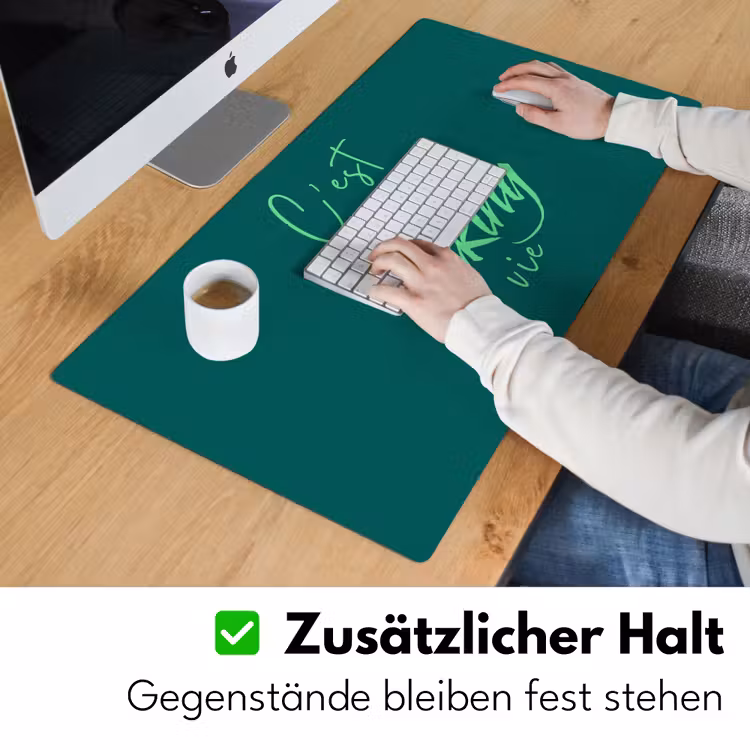 c'est la fucking vie - Groen - Handgeschreven Muismat XXL klein -ysfeer3_duits