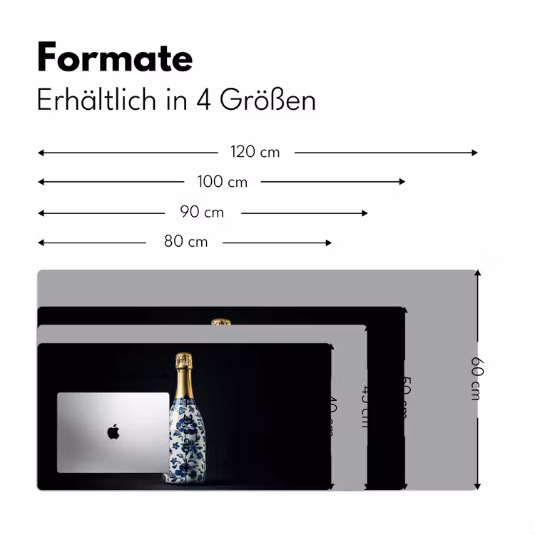 Champagne - Bloemen - Goud - Chique Muismat XXL klein -ysfeer5_duits