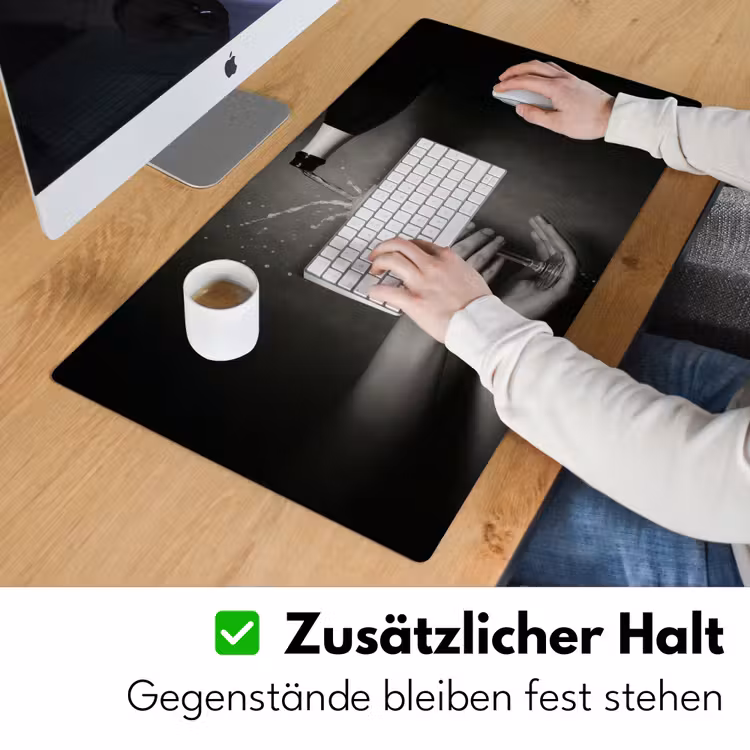 Champagnefles - Glas - Minimalistisch - Spetters Muismat XXL klein -ysfeer3_duits