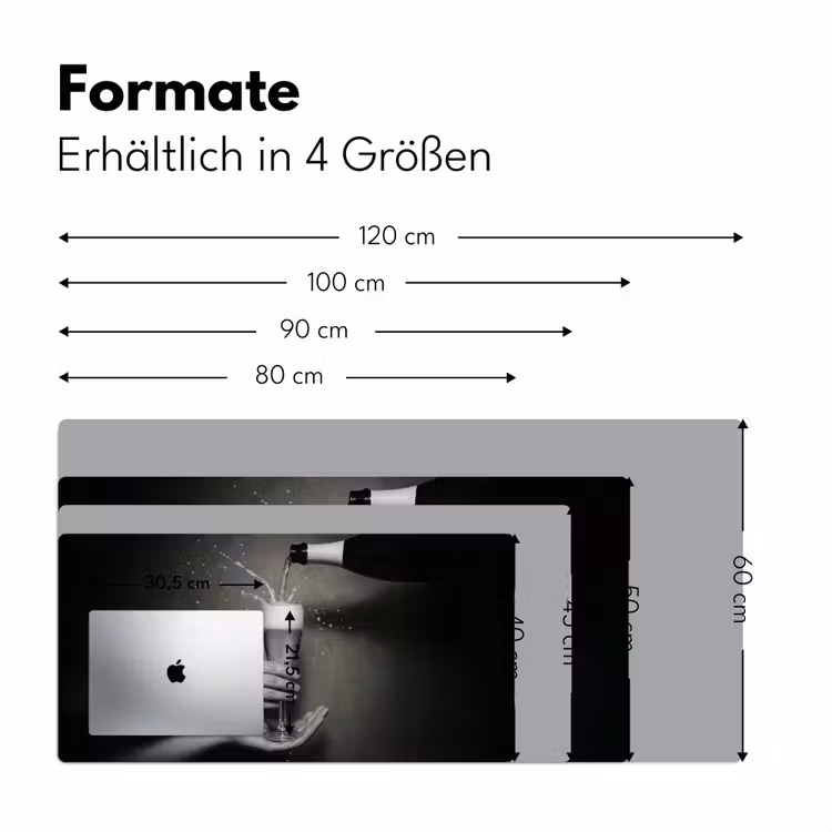 Champagnefles - Glas - Minimalistisch - Spetters Muismat XXL klein -ysfeer5_duits