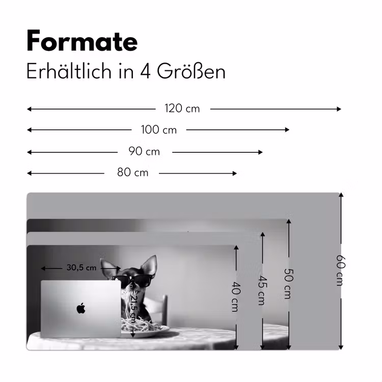 Chihuahua - Hond - Zonnebril - Humoristisch - Zwart - Wit - Spaghetti Muismat XXL klein -ysfeer5_duits