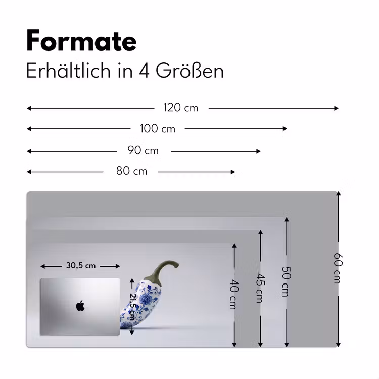 Chilipeper - Keramiek - Blauw Muismat XXL klein -ysfeer5_duits