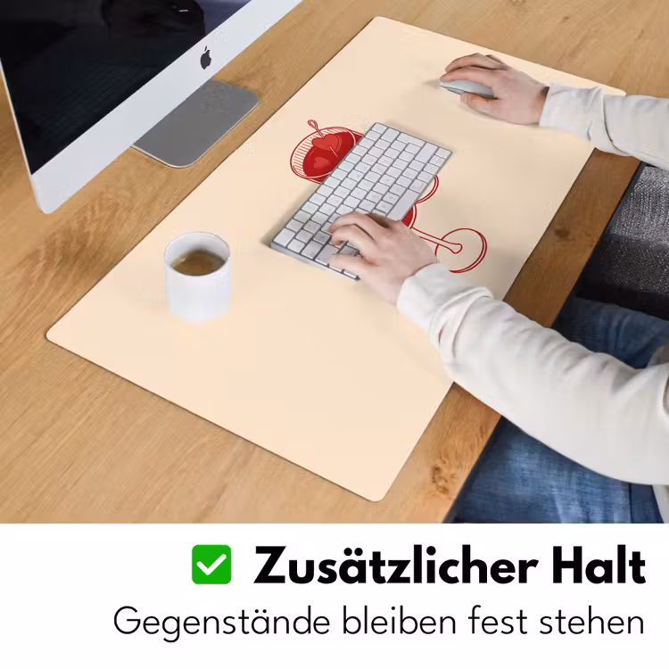 Schreibtischunterlage - Cocktail – Herzchen – Liebe – Illustration – Rot - Cocktail - Hartjes - Liefde - Illustratie - Rood Muismat XXL klein